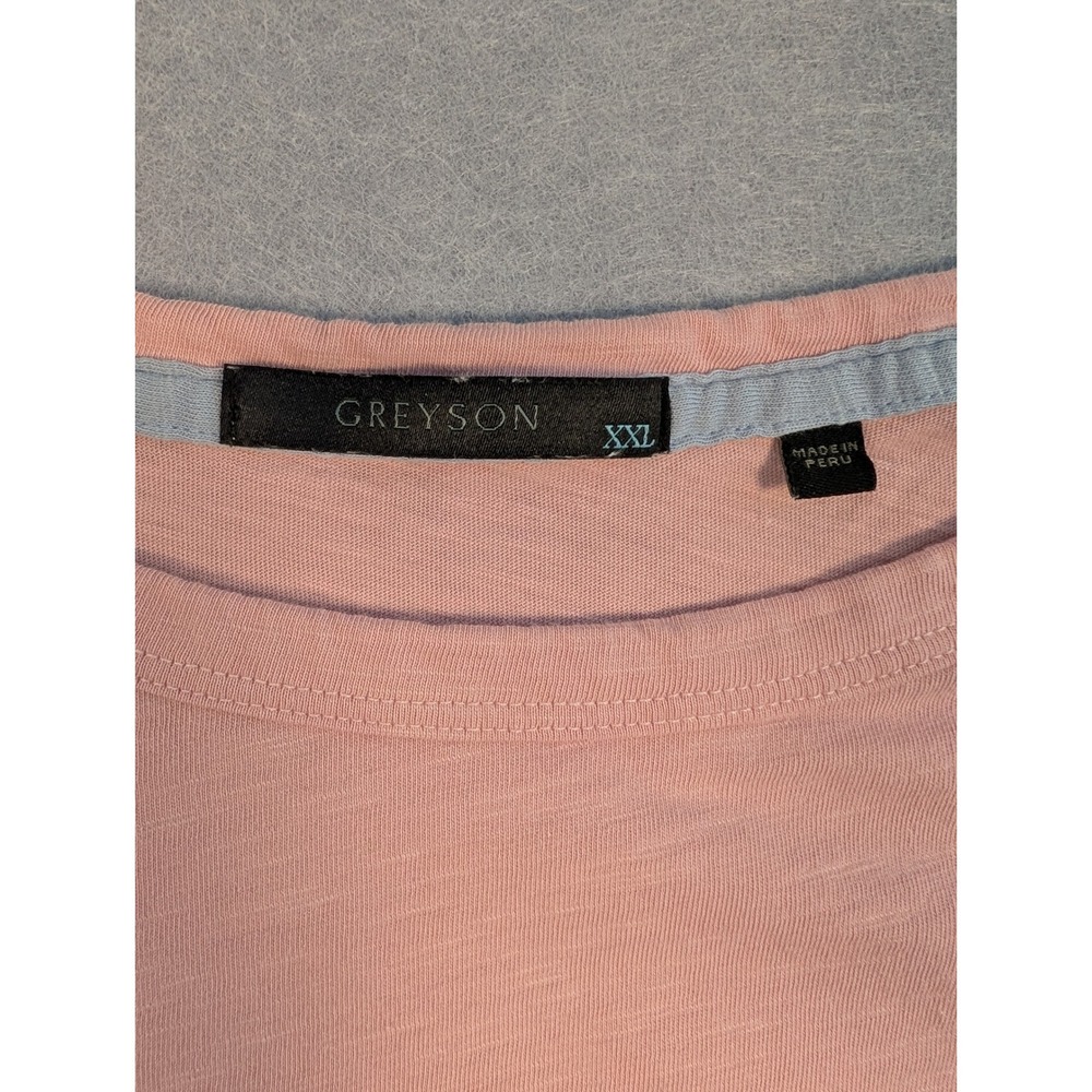 Greyson T-Shirt Mens XXL Pink Short Sleeve Slub Cotton Crewneck Excellent - Picture 2 of 9
